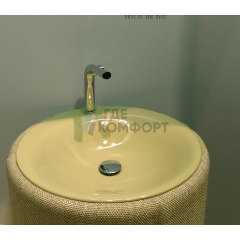 Раковина Bette Lux Oval Couture с текстильным подиумом — диаметр 550 мм, высота 900 мм, цвет болотный (B805-851) - фото 2