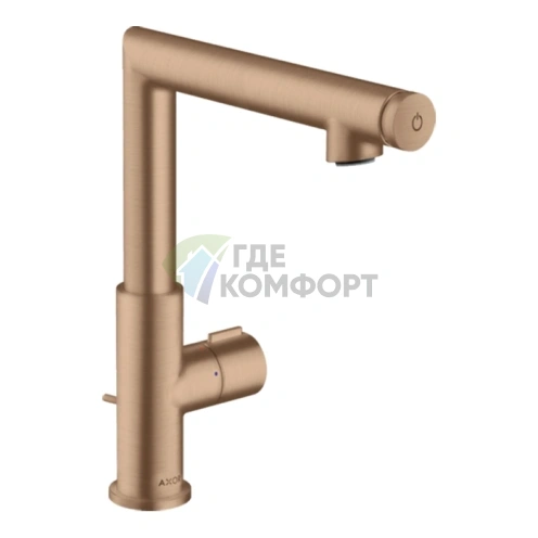 Смеситель для раковины AX Uno 220 Select в цвете шлифованное красное золото (45016310) - фото 1