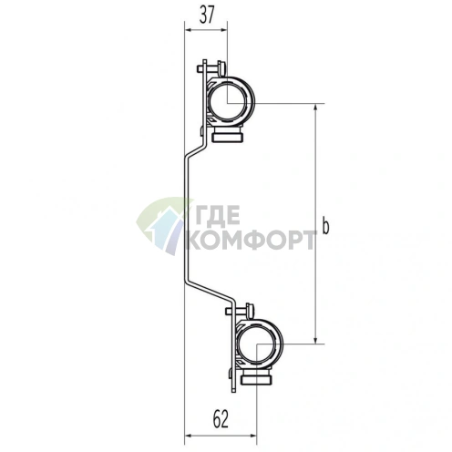 Коллекторная группа REHAU HLV на 3 выхода (РЕХАУ - 11102041001)1x3/4ЕК из нержавеющей стали - фото 3