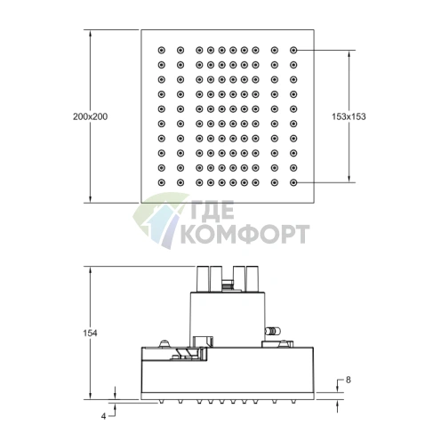 GESSI BINARIO: Умный душ «Тропический ливень» с сенсорным управлением в зеркальном хроме (61131#238) - фото 2