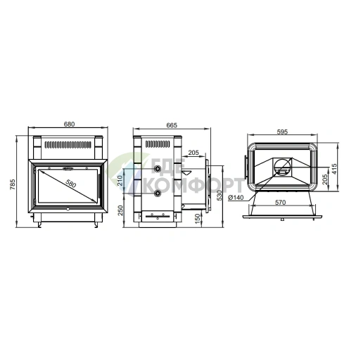 Печь Термофор Витрувия Inox БСЭ терракота - фото 3