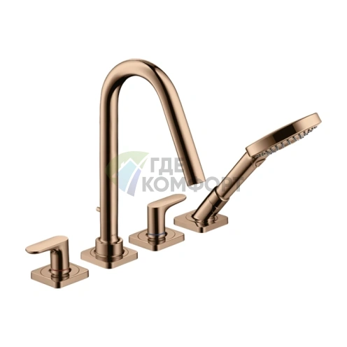 Смеситель для ванны AX Citterio M в цвете полированное красное золото (34454300) - фото 1