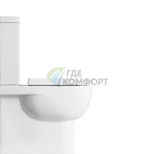 SIMAS E-LINE Белое сиденье из терморезины с хромированными шарнирами микролифт (EL004 bi/cr) - фото 1