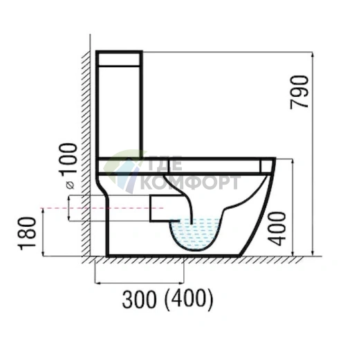 Унитаз-моноблок Arcus 050 в оранжевом цвете - фото 5