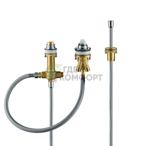 Встраиваемая часть смесителя HG для борта ванны на 3 отверстия (13439180) - фото 1