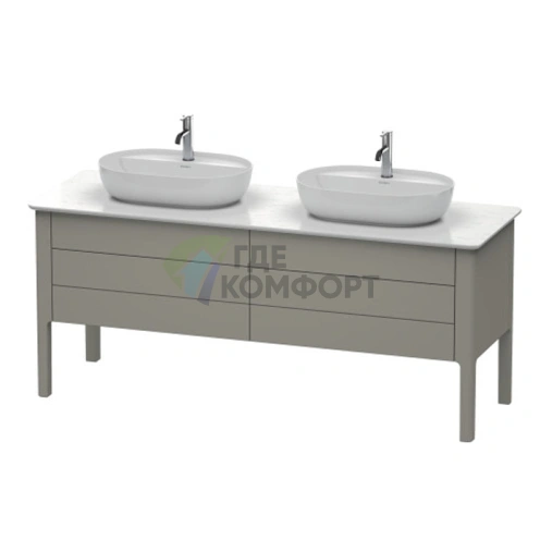 Напольная тумба Duravit Luv с 2 выдвижными ящиками, 743x1788x570 мм, цвет каменно-серый шелковисто-матовый (LU9567B9292) - фото 1