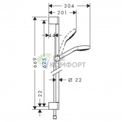 Душевой набор HG Croma Select S с режимами 3jet Rain, IntenseRain и Turbo Rain, белый/хром (26562400) - фото 2