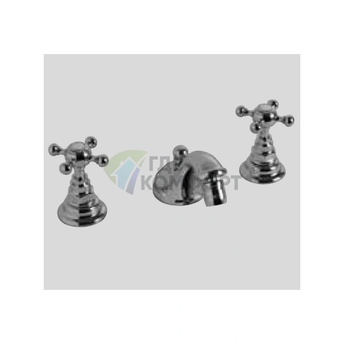 Смеситель для биде Kerasan Retro на три отверстия, хром (7392 cr) - фото 1