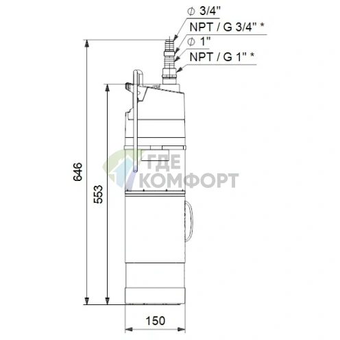 Погружной насос для колодцев Grundfos SBA 3-45 A - фото 8