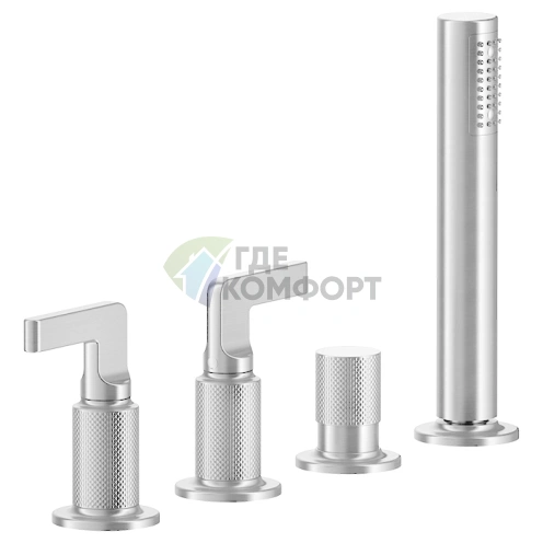 Смеситель для ванны GESSI INCISO с ручным душем и системой наполнения через слив-перелив, хром (58043#031) - фото 1