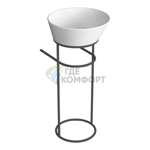 Раковина круглая SIMAS WAVE 42×42×16,5 см, белая, без отверстия под смеситель - фото 1