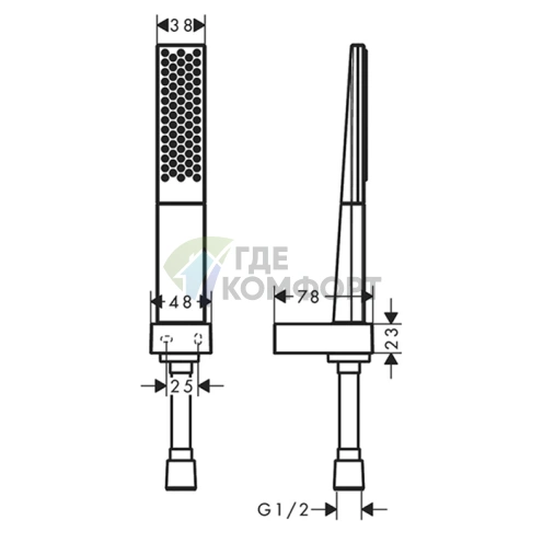 Душевой набор HG Rainfinity с ручной лейкой и держателем, белый матовый (26856700) - фото 2