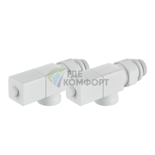 Набор дизайн-вентилей Royal Thermo CUBE 1/2 осевой белый, RTE 56.0003, НС-1422572 - фото 4