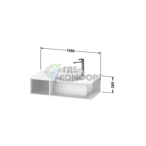 Подвесная тумба Duravit D-Neo Compact, Black Oak, 260x1000x480 мм (DE493901616) - фото 2