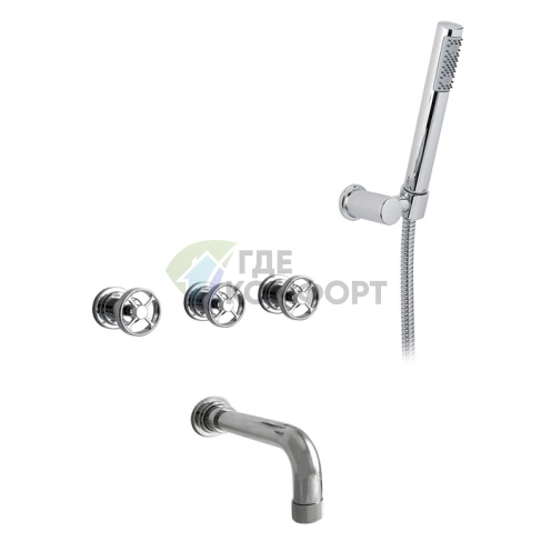 Смеситель для ванны Nicolazzi Arena настенный встраиваемый, хром (3303CR44) - фото 1