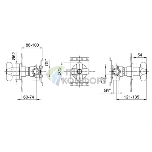 Переключатель источника Fantini I Balocchi 1/2, белый матовый (60 29 0676B) - фото 2