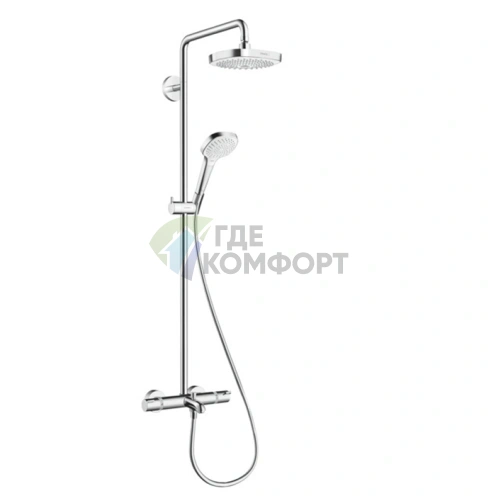 Душевая система HG Croma Select S с термостатом: верхний душ 180 мм, ручной душ и излив (27352400) - фото 1