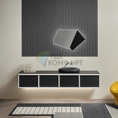 Тумба для ванной Antonio Lupi Bemade 540x540x375мм подвесная с подсветкой белый мат (DIB254.2/rovar.5/bo+LED_IN+SLIM54.54+DL1.DX/rovard) - фото 1