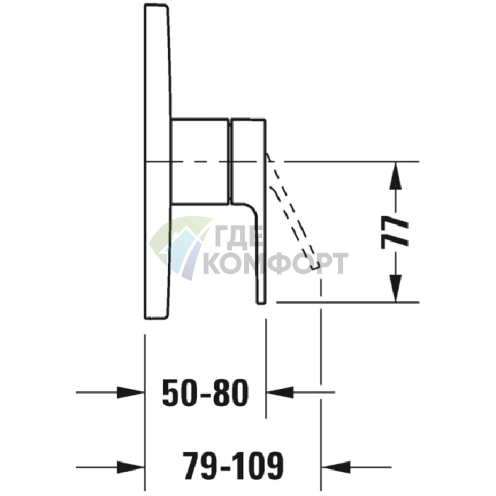 Смеситель для душа Duravit B.3 скрытого монтажа (наружная часть), хром (B34210010010) - фото 2
