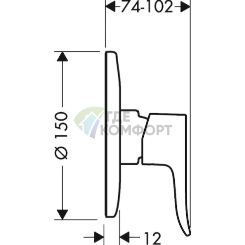 Смеситель для душа Hansgrohe Metris 31686000 - фото 2