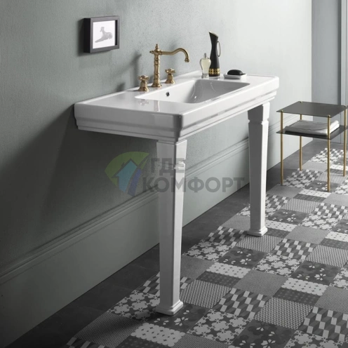 Раковина GSI Classic 105x54 см на ножках, белая - фото 1