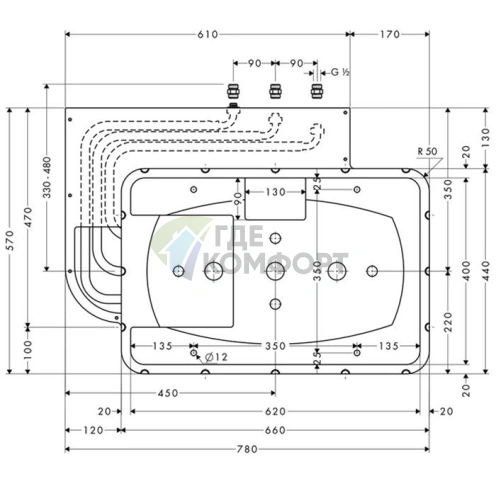 Скрытая часть HG для Raindance Rainmaker (28414180) - фото 2