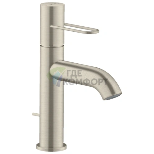 Смеситель для раковины AX Uno с донным клапаном, шлифованный никель (38023820) - фото 1