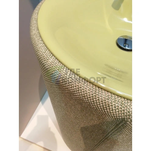 Раковина Bette Lux Oval Couture с текстильным подиумом — диаметр 550 мм, высота 900 мм, цвет болотный (B805-851) - фото 4