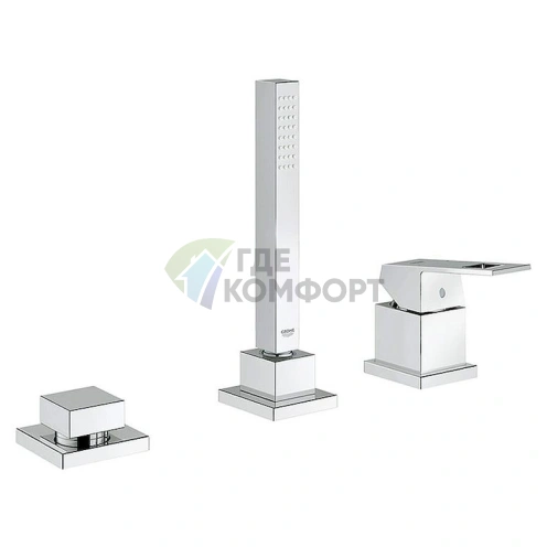 Смеситель Grohe Eurocube 19966000 для настенного монтажа на борт ванны - фото 1