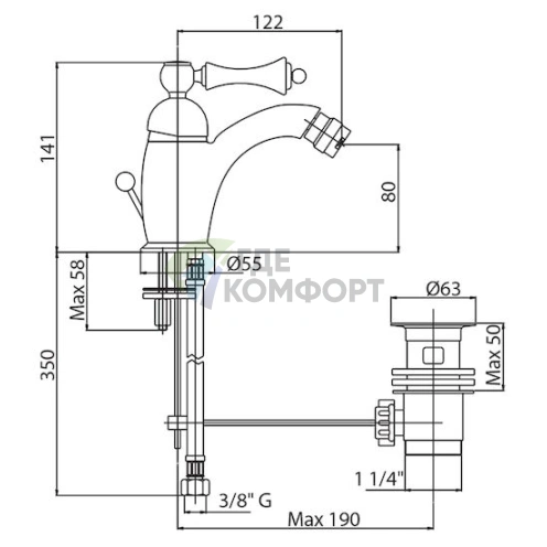 Смеситель для биде Cezares Margot MARGOT-BSM1-02-Bi - фото 3