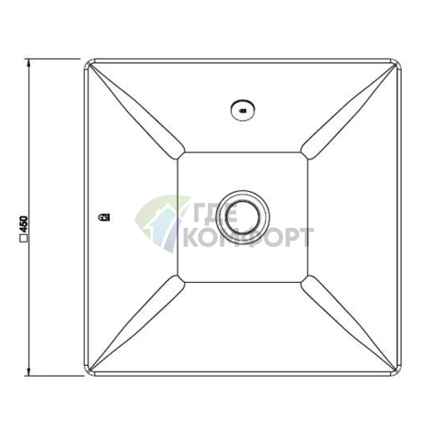 Раковина Gessi Mimi 45х45 см: встраиваемая-накладная с переливом, глянцевый белый - фото 2