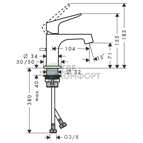 Смеситель для раковины AX Citterio M в цвете шлифованное красное золото (34016310) - фото 2