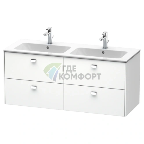 Подвесная тумба Duravit Brioso под раковину с 4 ящиками, белая матовая, 1290x479x553 мм (BR410601018) - фото 1