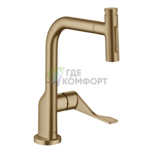 Кухонный смеситель AX Citterio с выдвижным изливом в цвете шлифованная бронза (39862140) - фото 1