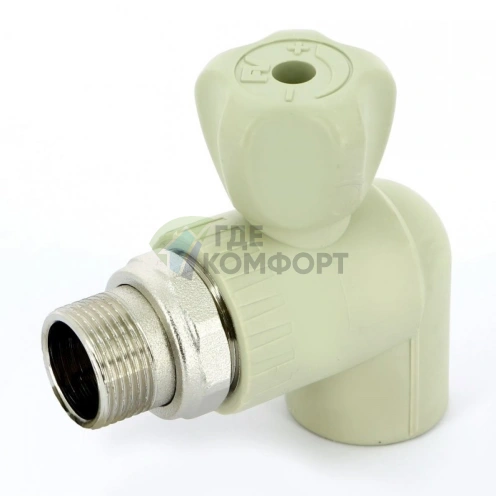 Кран шаровой радиаторный 25x3/4 НР, угловой PPR FV-Plast - фото 1
