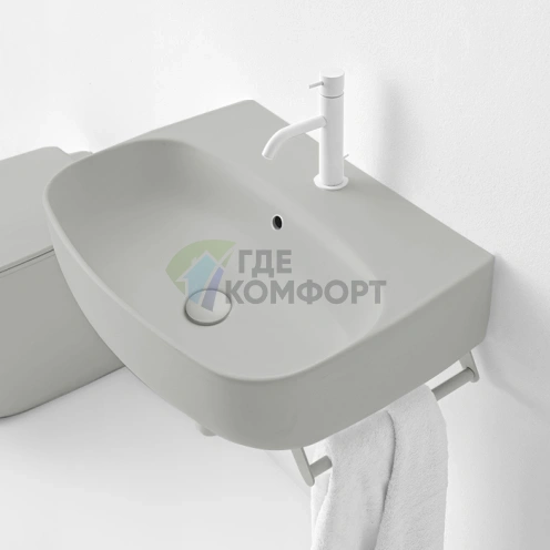 Раковина подвесная накладная Kerasan Nolita 60x45 см, цвет Grigio matt (534159*1 ) - фото 1