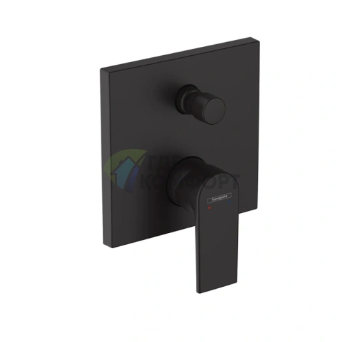 Встраиваемый смеситель для ванны Hansgrohe Vernis Shape с переключателем, матовый черный (71469670) - фото 1