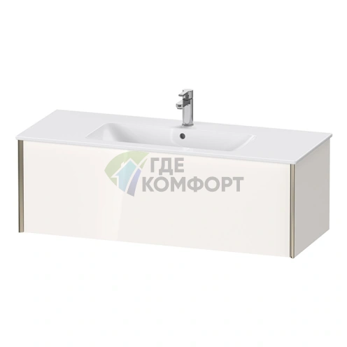 Тумба подвесная Duravit XViu 400x1210x480 мм белая глянцевая/champagne matt с ящиком для раковины 233612 (XV40280B122) - фото 1