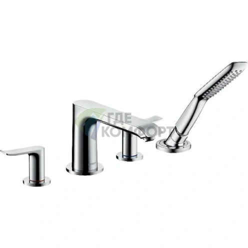 Смеситель Hansgrohe Metris (31442000) для установки на борт ванны - фото 1