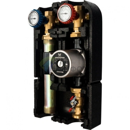 Насосная группа с прямым контуром 1 с насосом Grundfos UPSO 25-65 180 в теплоизоляции Stout - фото 4