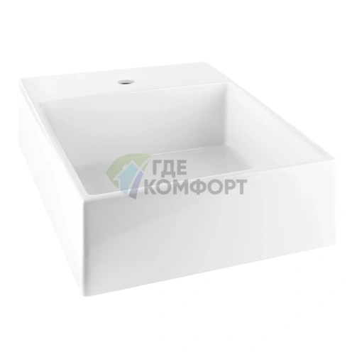 Подвесная раковина Gessi Rettangolo 50,5x40 см белая с донным клапаном - фото 1
