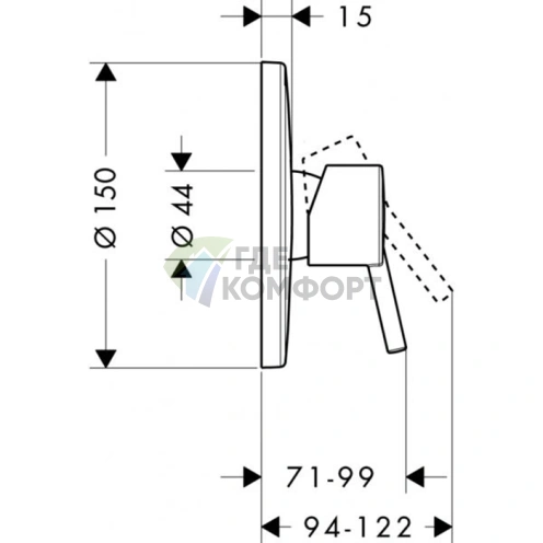 Смеситель для душа Hansgrohe Talis S (внешняя часть), хром (32675000) - фото 2