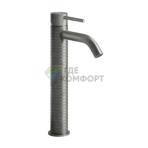 Смеситель для раковины GESSI 316, высокий, сталь матовая, без донного клапана (54209#239) - фото 1