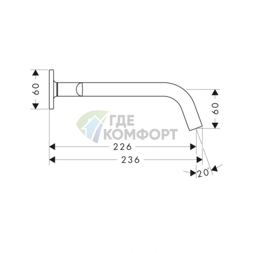 Встраиваемый смеситель AX Citterio M для раковины на 3 отверстия, хром (34315000) - фото 2