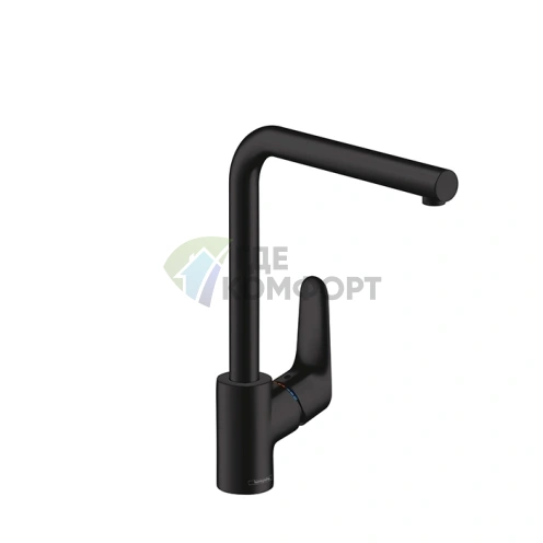 Смеситель для кухни Hansgrohe Focus: поворотный излив и стильный черный мат (31817670) - фото 1