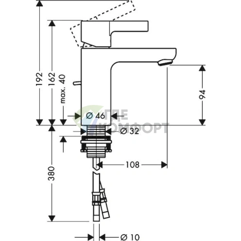 Смеситель для раковины Hansgrohe Metris S 31060000: настенный, латунь - фото 10