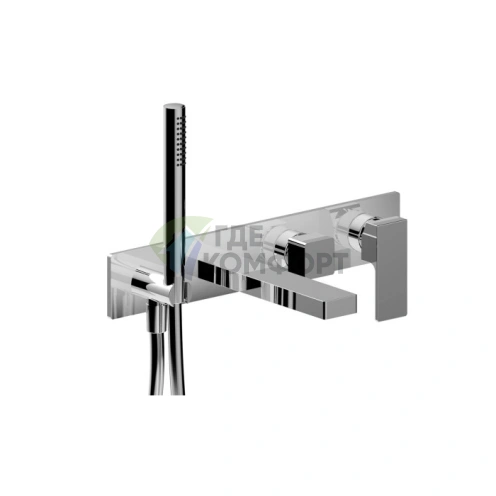 Смеситель для ванны Fantini Mint со встраиваемой установкой и ручным душем (34 93 F721B) - фото 1