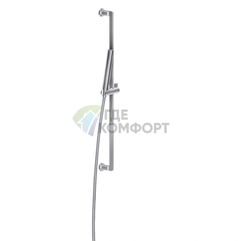 GESSI INCISO Душевая гарнитура со штангой, лейкой и шлангом 1,5 м (цвет: Finox Brushed Nickel) (58145#149) - фото 1