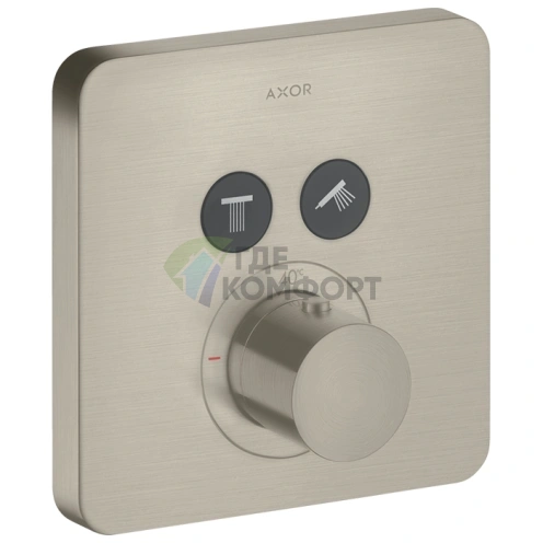 Встраиваемый термостат для душа AX ShowerSelect на 2 выхода, шлифованный никель (36707820) - фото 1