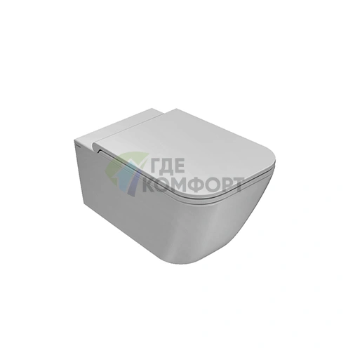 Подвесной унитаз GLOBO Stone безободковый со скрытым монтажем, 56x36 см, белый (STS06.BI) - фото 1